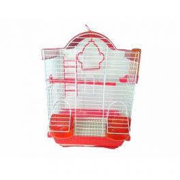 Girist Lüks Seri Renkli Kuş Kafesi 42x28x22 cm Full Set Kırmızı