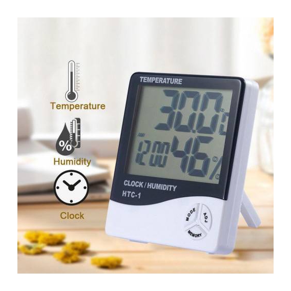Dijital Termometre Sıcaklık Ve Nem Ölçer Alarmlı Masa Saati