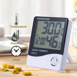 Dijital Termometre Sıcaklık Ve Nem Ölçer Alarmlı Masa Saati