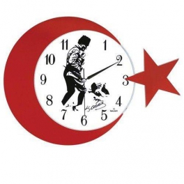 Galaxy Atatürk Temalı Ay-Yıldız Duvar Saati