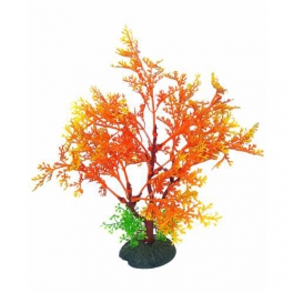 Girist Pet Turuncu Plastik Bitki Akvaryum ve Teraryum Yapay Bitki 19 cm
