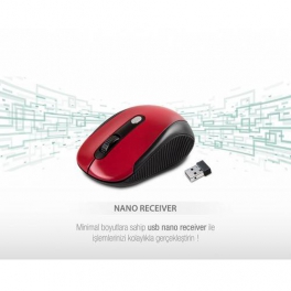 Everest SM-527 Usb Kırmızı 2.4ghz Optik Wireless Mouse